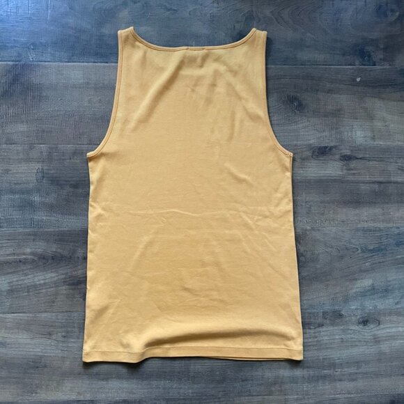 J.Crew Women’s Tank Top Medium Mustard Yellow Sleeveless 100% Cotton Casual Basi - Picture 4 of 5
